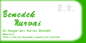 benedek murvai business card